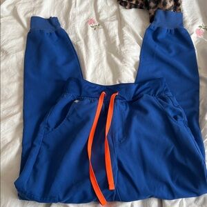 Figs Winning Blue Zamora Joggers High Waisted Scrubs